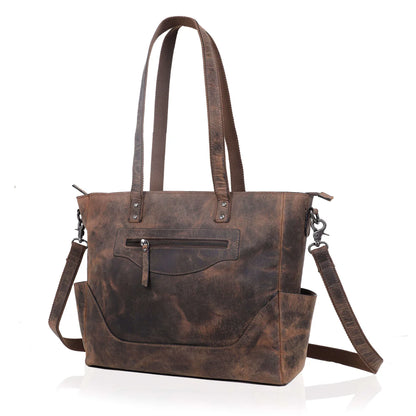Portland Buffalo Leather Almost Perfect Tote Bag - Vintage Brown