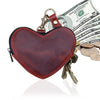 Brown Leather Heart Wristlet