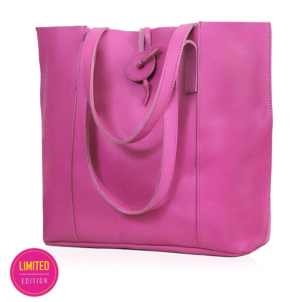 Wrexham Pink Leather Tote Bag For Women