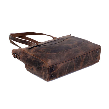 Portland Buffalo Leather Almost Perfect Tote Bag - Vintage Brown