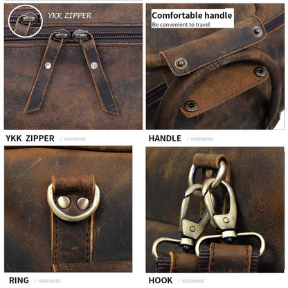 NEW JERSEY LEATHER DUFFEL BAG VINTAGE -  BROWN