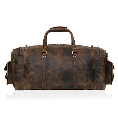 NEW JERSEY LEATHER DUFFEL BAG VINTAGE -  BROWN