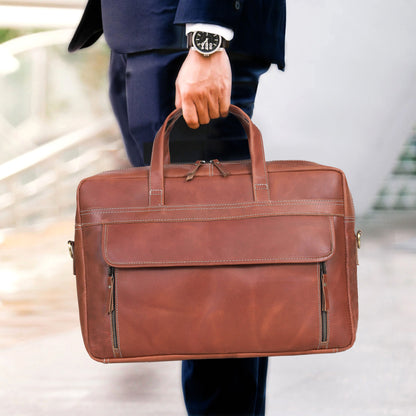 FRESNO LAPTOP LEATHER BRIEFCASE