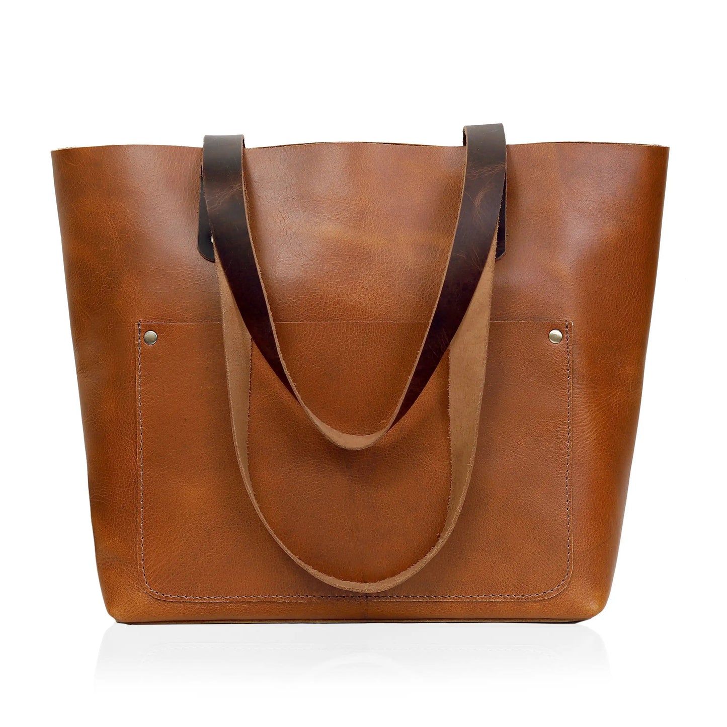 TAN BELLA BUFFALO LEATHER TOTE BAG