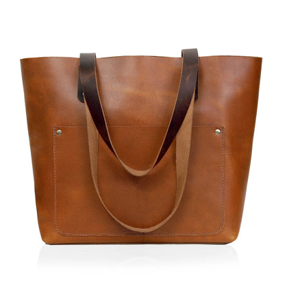 TAN BELLA BUFFALO LEATHER TOTE BAG