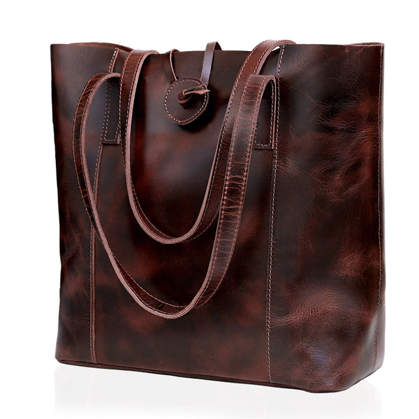 Wrexham Burgundy Leather Tote Bag For Women