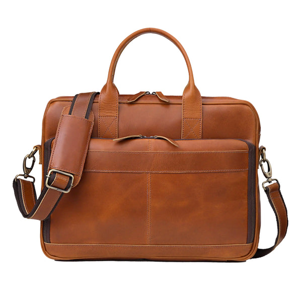 Fort William Tan Leather Briefcase For Men