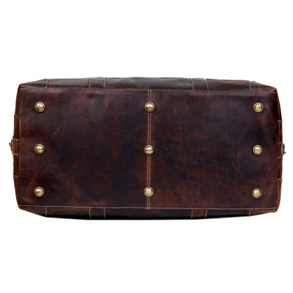 FRENCH LEATHER DUFFEL BAG MEN - BROWN