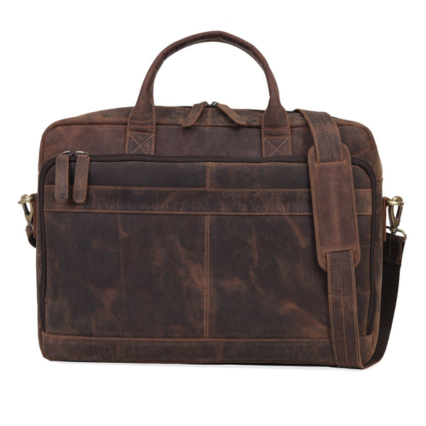 Fort William Brown Leather Briefcase For Men