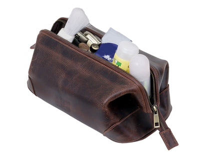 Euphrates Leather Toiletry & Large Dopp Kit - Brown
