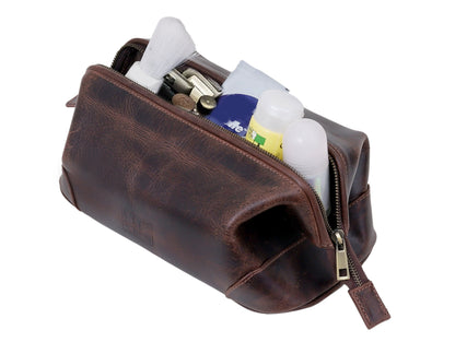 Euphrates Leather Toiletry & Large Dopp Kit - Brown