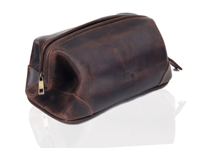 Euphrates Leather Toiletry & Large Dopp Kit - Brown