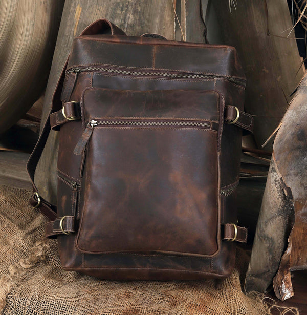 Cardiff Unisex Leather Backpack