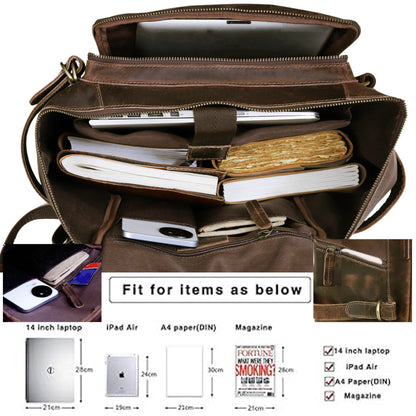 Kentucky Leather Backpack Retro Daypack
