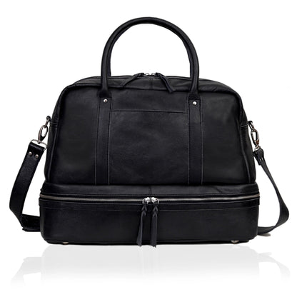 TOTO LEATHER DUFFLE BAG - BLACK