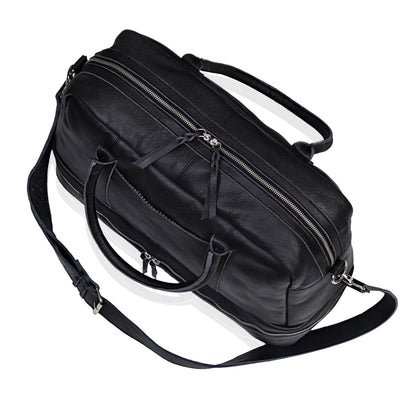 TOTO LEATHER DUFFLE BAG - BLACK
