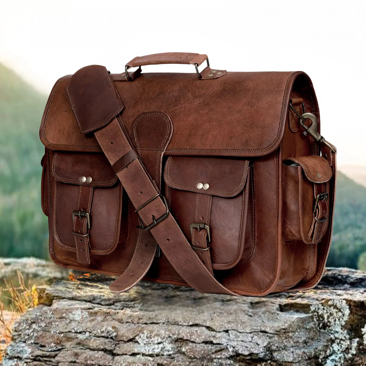 Huntingdon Leather Messenger Bag For Men