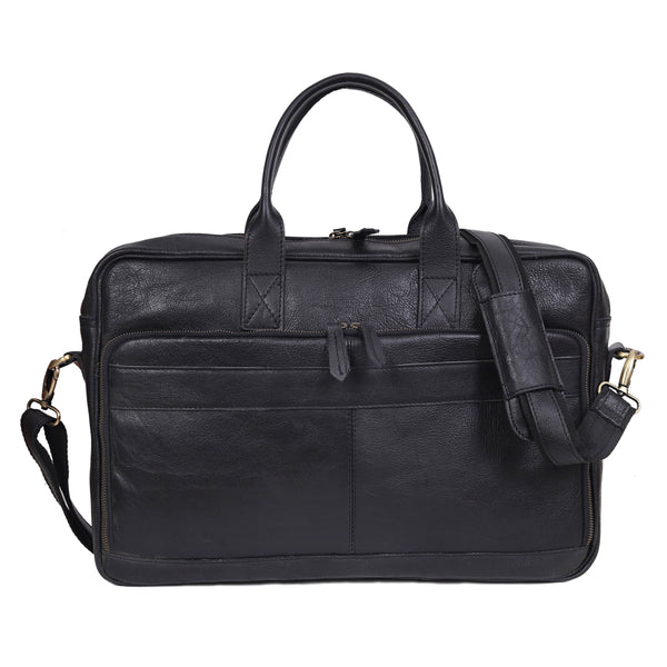 Fort William Black Leather Briefcase For Men