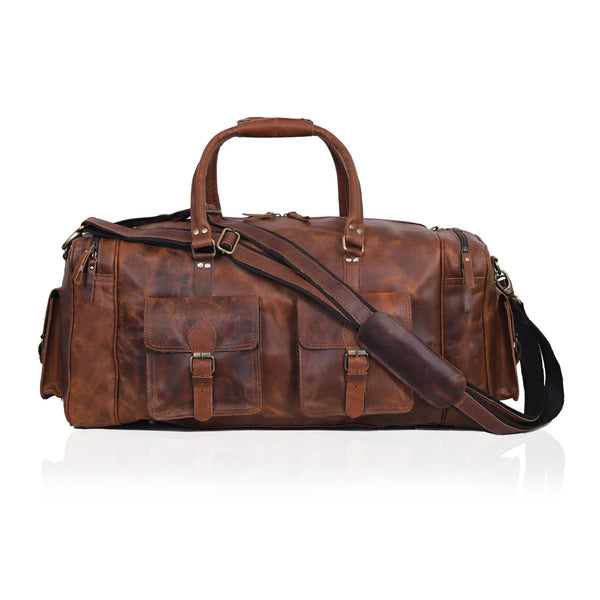 Wimbledon Tan Leather Duffle Bag For Men