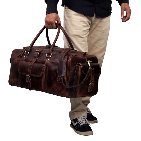 Harrogate Leather Duffle Bag For Men