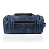 Lincoln Unisex Navy Leather Toiletry Bag