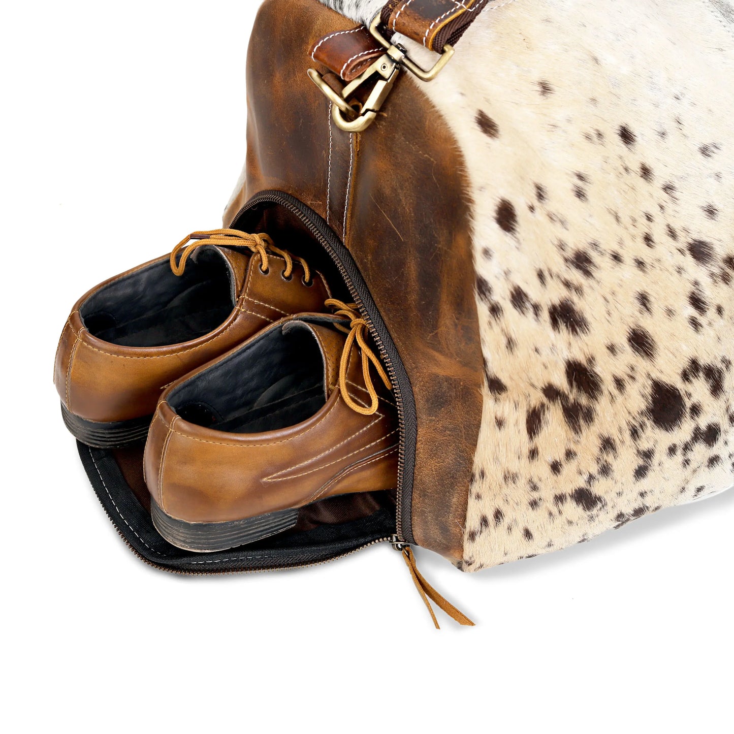 Cowhide Leather Duffel Bag | Unisex Travel Bag