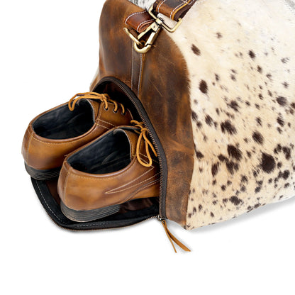 Cowhide Leather Duffel Bag | Unisex Travel Bag