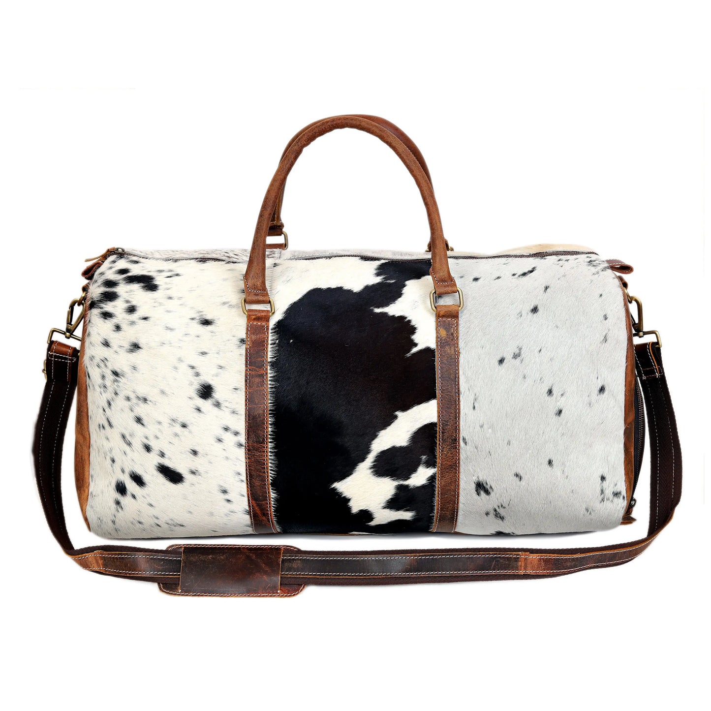 Cowhide Leather Duffel Bag | Unisex Travel Bag