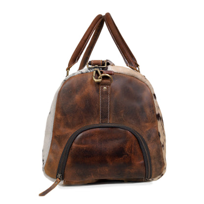 Cowhide Leather Duffel Bag | Unisex Travel Bag