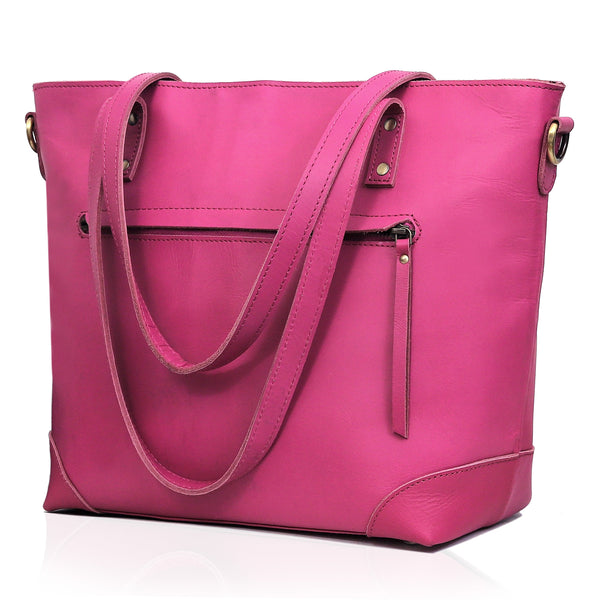 Bournemouth Pink Leather Tote Bag For Women