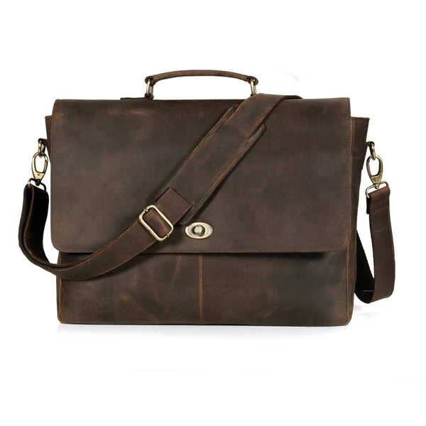 Windsor Brown Leather Messenger Bag For Men