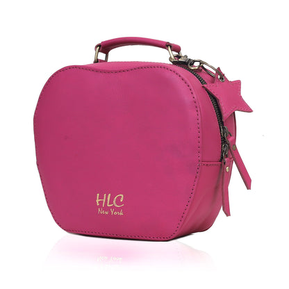 HLC collection Small Apple Cut Crossbody Bag Women - Pink