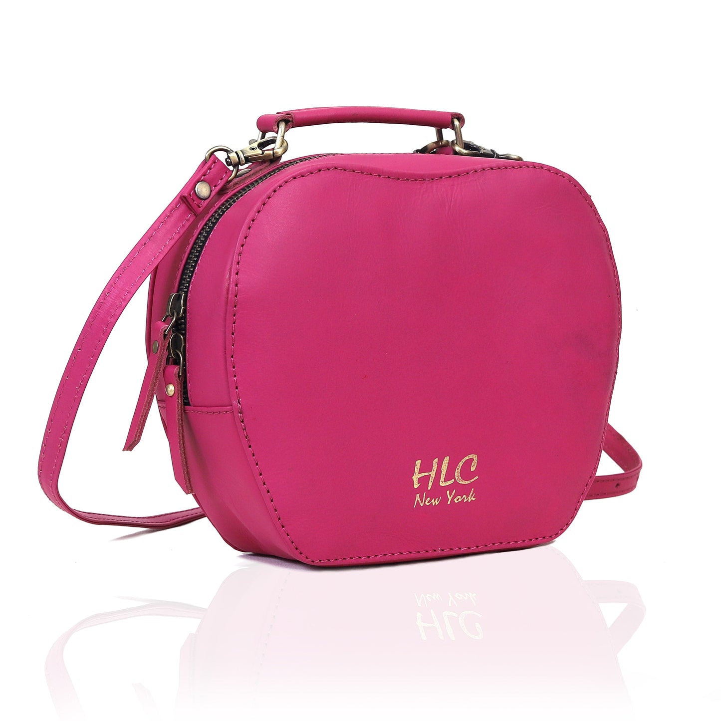 HLC collection Small Apple Cut Crossbody Bag Women - Pink