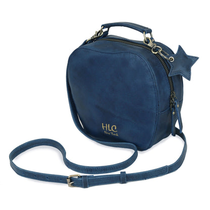HLC collection Small Apple Cut Crossbody Bag Women - Navy