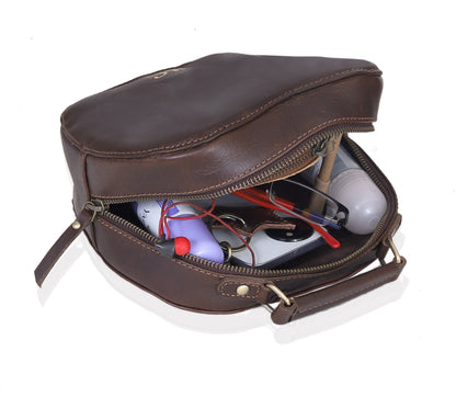 HLC collection Small Apple Cut Crossbody Bag Women - Brown