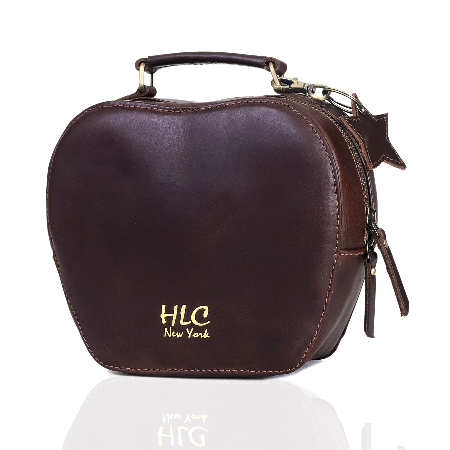 HLC collection Small Apple Cut Crossbody Bag Women - Brown