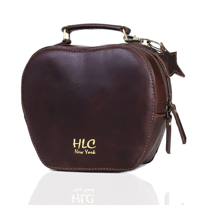 HLC collection Small Apple Cut Crossbody Bag Women - Brown