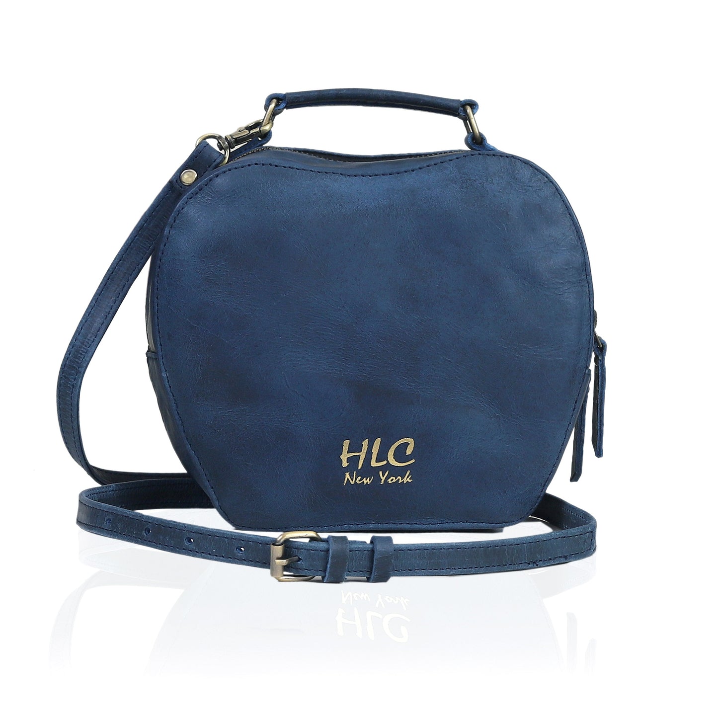 HLC collection Small Apple Cut Crossbody Bag Women - Navy