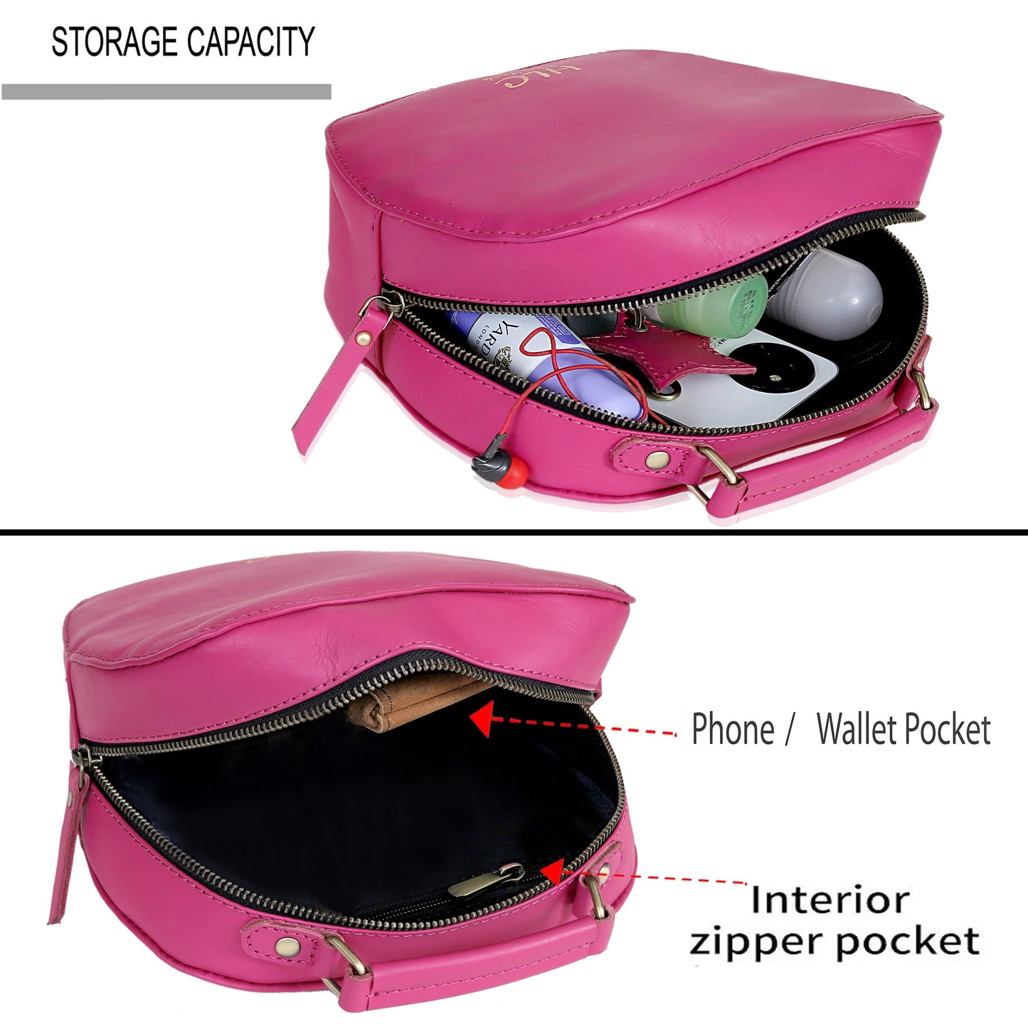 HLC collection Small Apple Cut Crossbody Bag Women - Pink