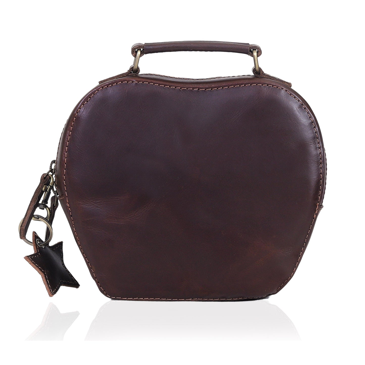 HLC collection Small Apple Cut Crossbody Bag Women - Brown