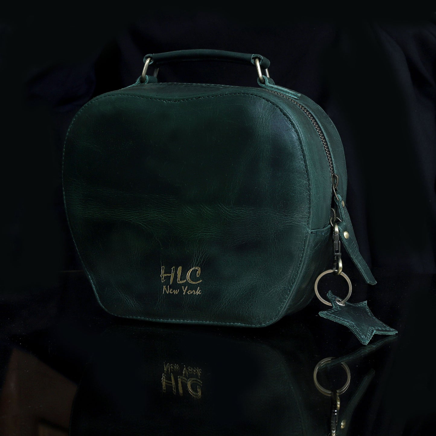 HLC collection Small Apple Cut Crossbody Bag Women - Green