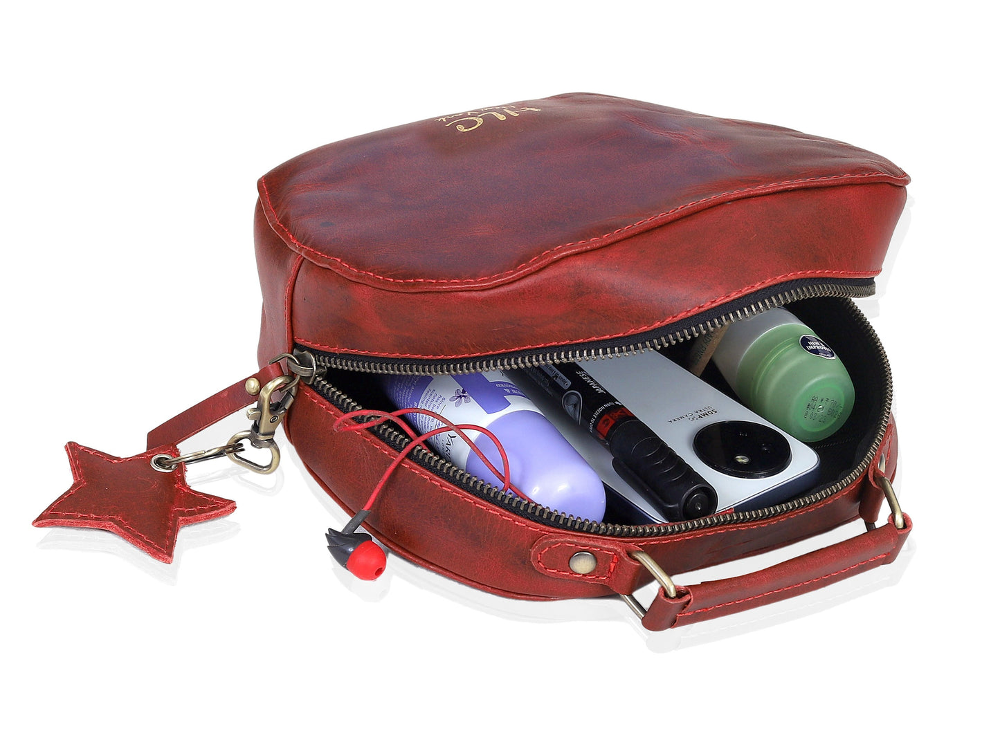 HLC collection Small Apple Cut Crossbody Bag Women - Red