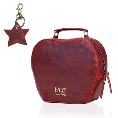 HLC collection Small Apple Cut Crossbody Bag Women - Red