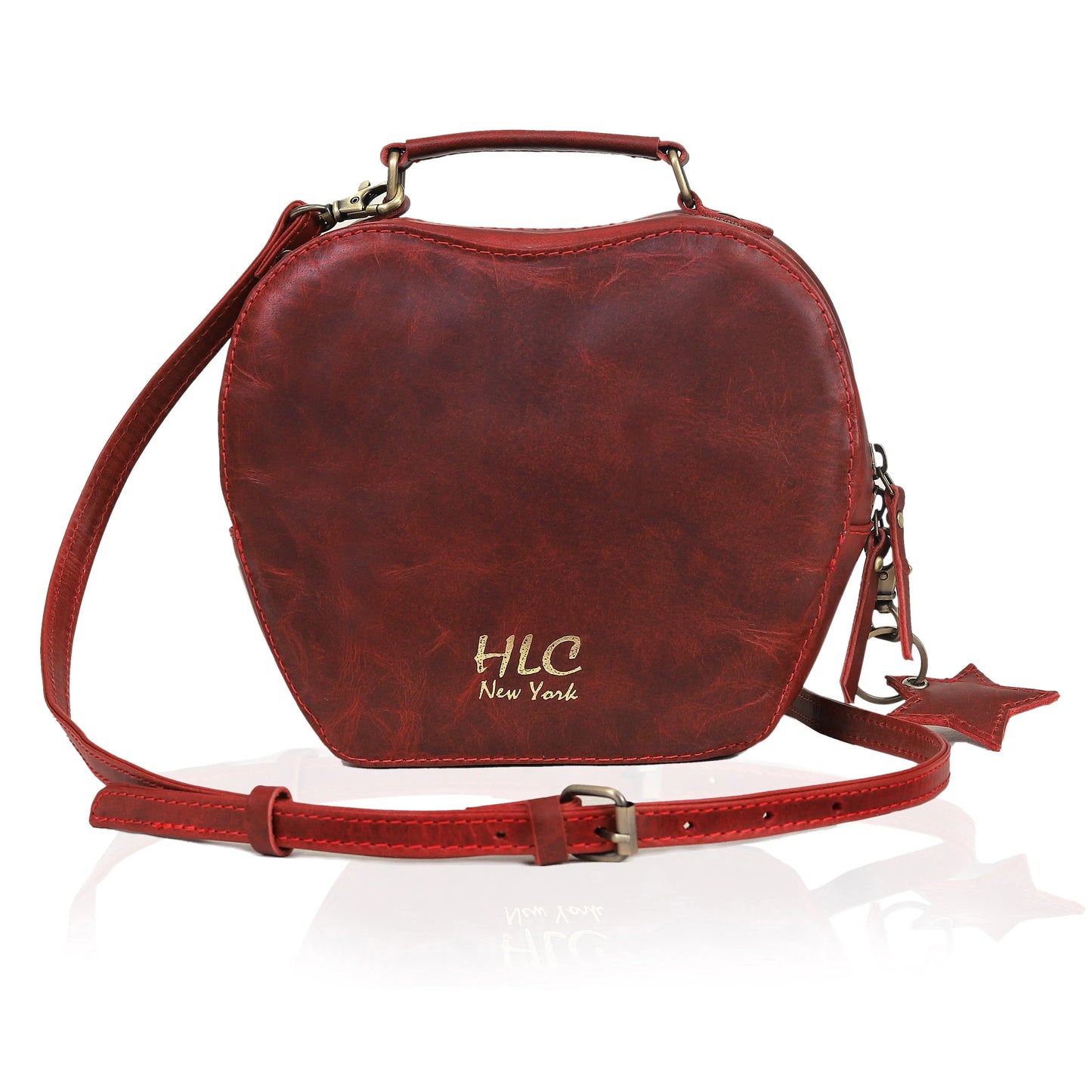 HLC collection Small Apple Cut Crossbody Bag Women - Red