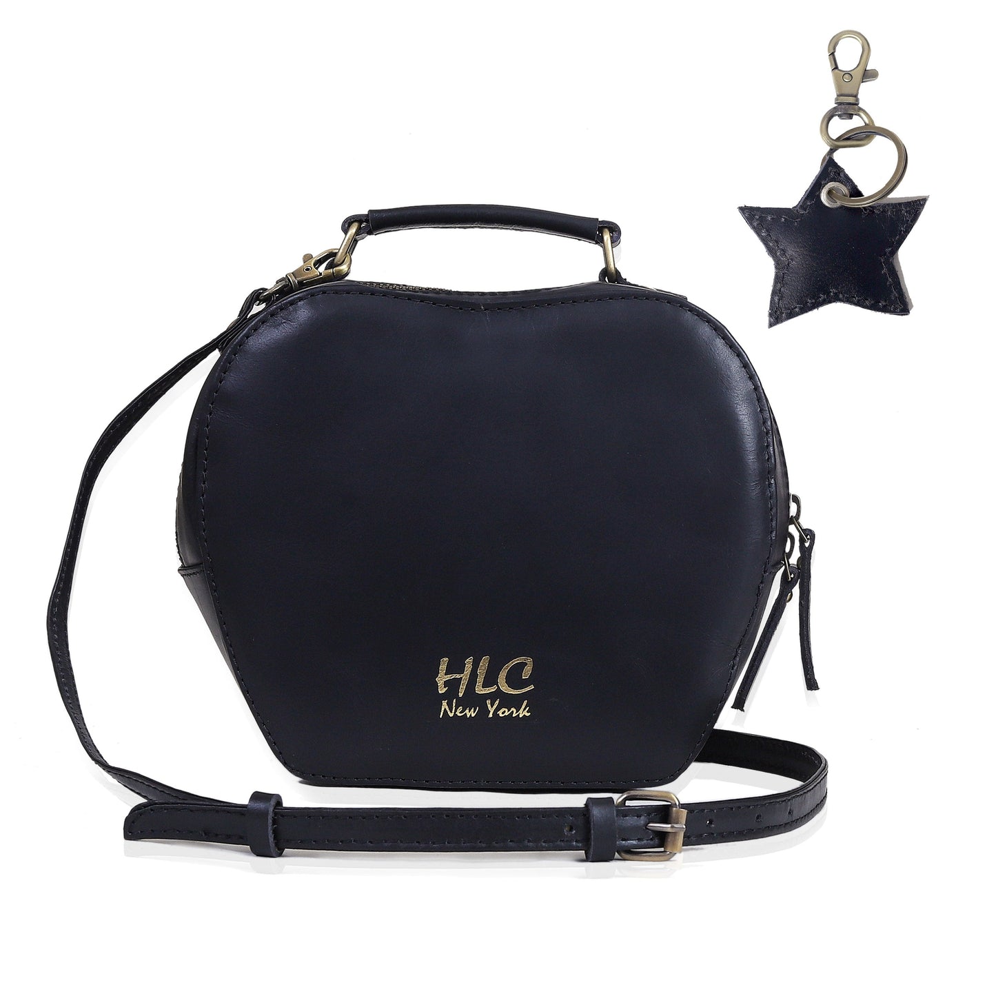 HLC collection Small Apple Cut Crossbody Bag Women - Black