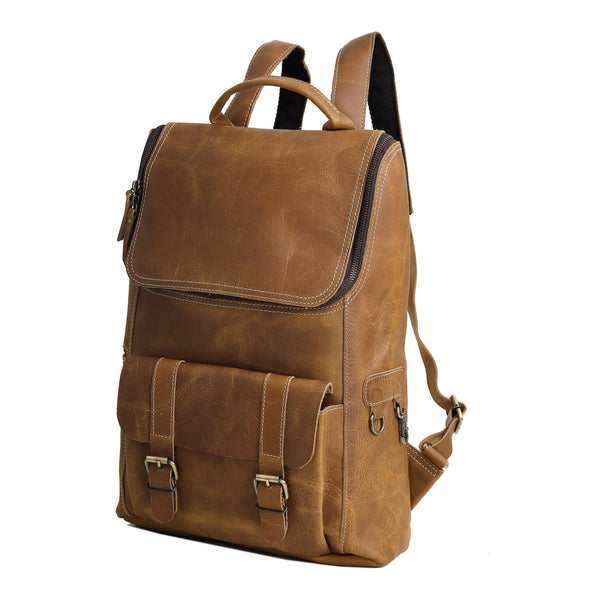 Tottenham Unisex Tan Leather Backpack