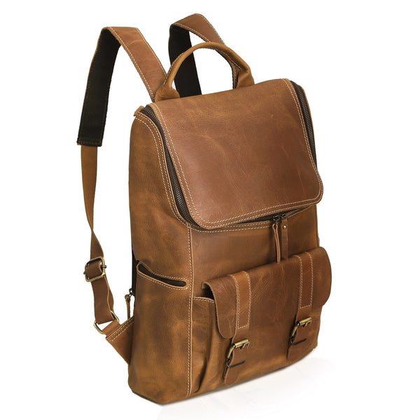 Tottenham Unisex Tan Leather Backpack