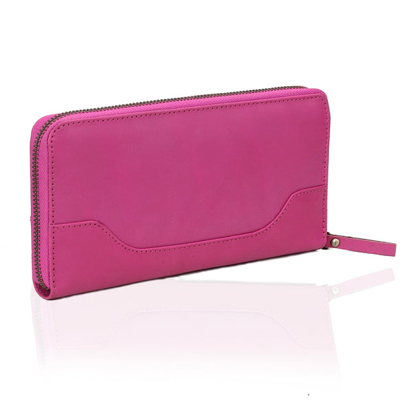 Slim Pink Leather Wallet