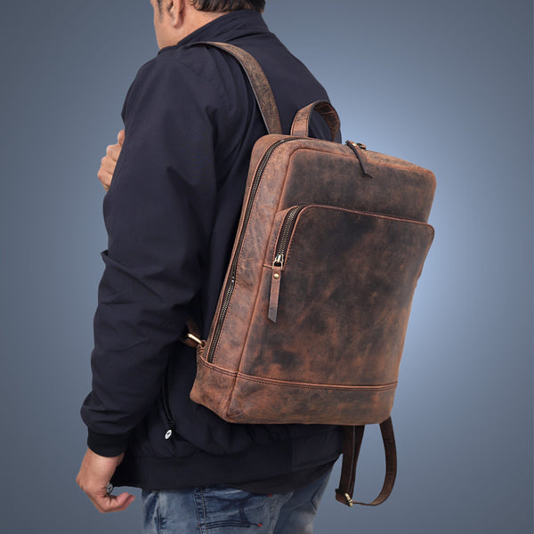 Leicester Unisex Leather Backpack