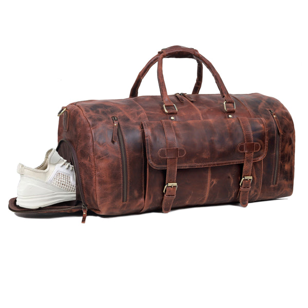 Soho Brown Leather Duffle Bag For Men